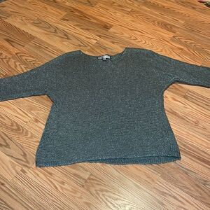Grey, metallic Holiday Sweater, Jennifer Lopez, Large